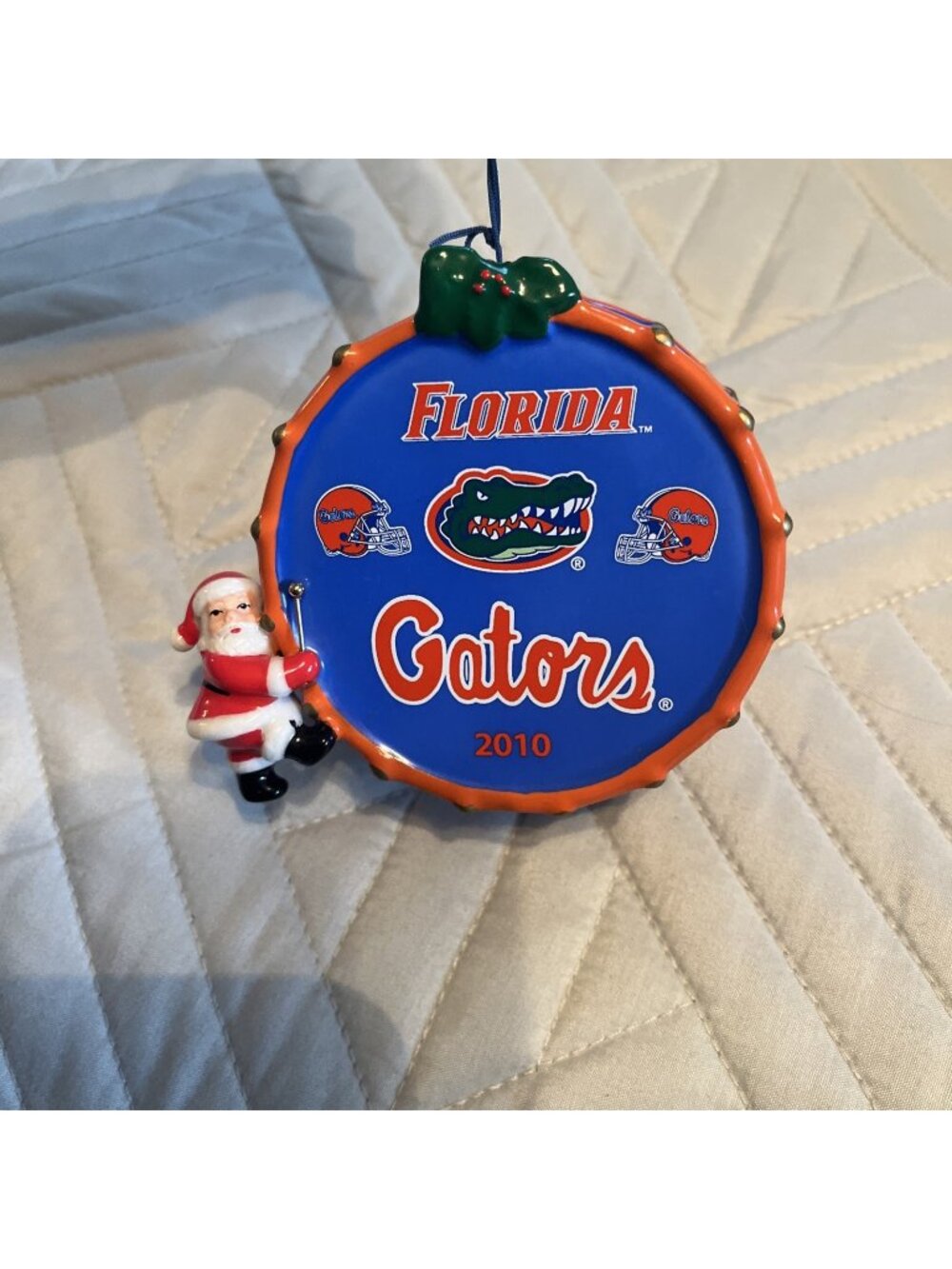 2010 Danbury Mint Florida Gators Drum Ornament Santa NCAA Christmas UF